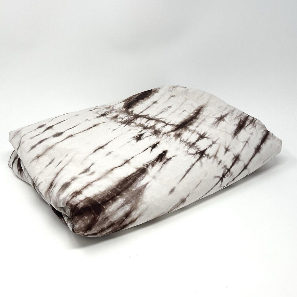 Pottery Barn PB Teen Brown White Tie Dye Cotton Duvet Cover Twin Single Dorm